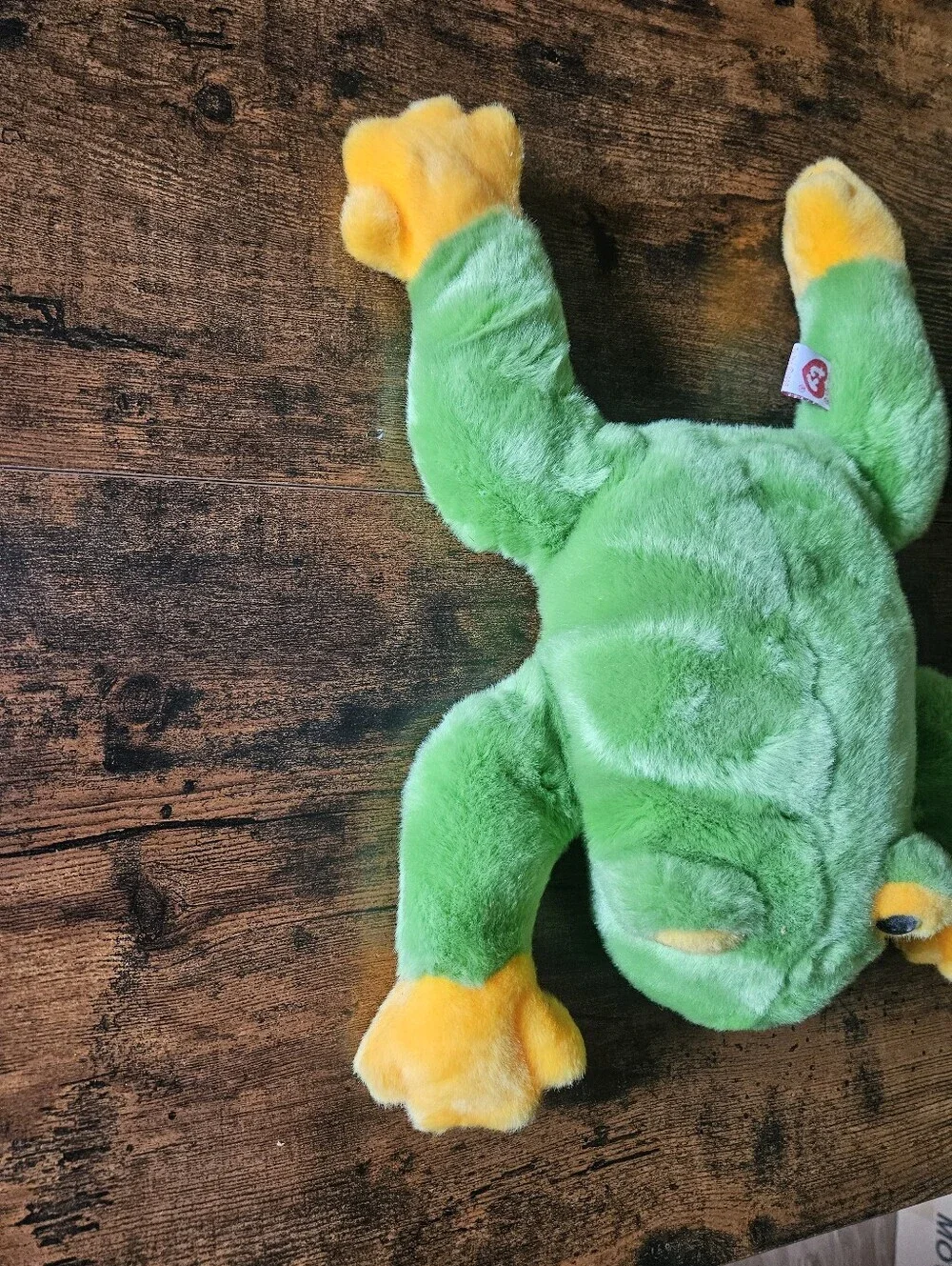 Vintage 1998 Ty Beanie Buddies Green & Yellow Plush Frog for Reptile Habitat